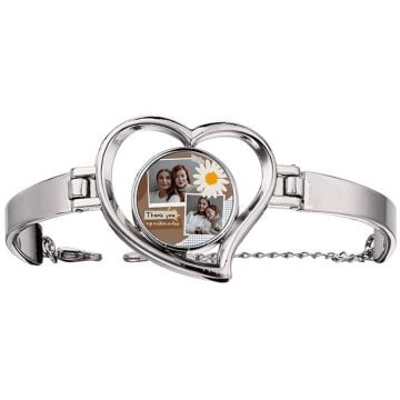 Personlig gave til svigermor - Design ditt eget hjertemansjett-fotoarmbånd med bilde