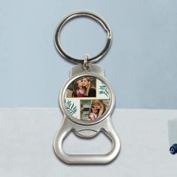 Regalos personalizados para padres - Llavero abrebotellas con foto personalizada