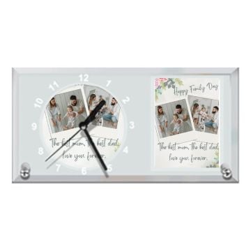 Cadeau personnalisé pour les parents - Horloge avec cadre photo personnalisé avec photo