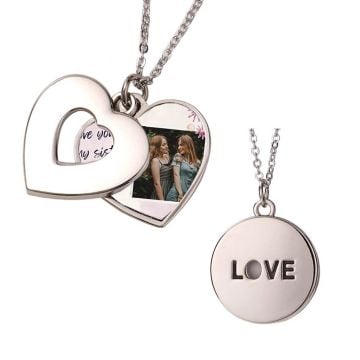 Regalos personalizados para hermanas - Collar con foto recortada personalizado con foto y letra