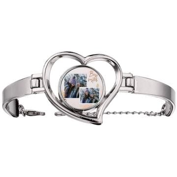 Regalos personalizados para hermanas - Pulsera con foto y forma de corazón personalizado con foto y letra