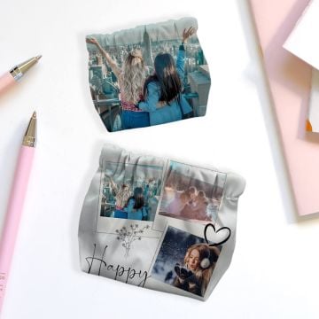 Regali personalizzati per la sorella - Borsa per la conservazione delle schegge personalizzata con foto e lettere