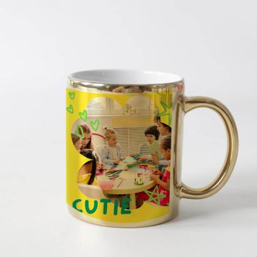 Personlig gave til lærer - Design ditt eget 11 oz gyldent kaffekrus med bilde