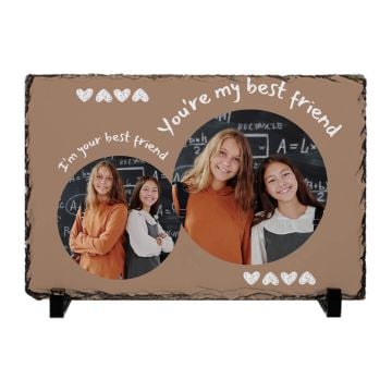 Regali personalizzati per adolescenti - Cornice rettangolare sublimatica in ardesia personalizzata con foto