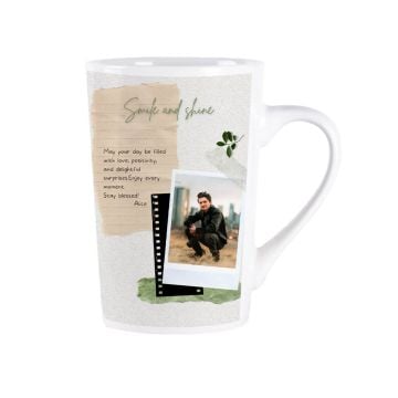 Regali personalizzati per gli amanti del caffè - Tazza da caffè bianca lucida 13 once personalizzata con foto e lettere