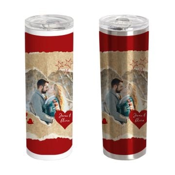 Personlig gave til kaffeelskeren - Design ditt eget 20 OZ halmkopp i rustfritt stål med bilde