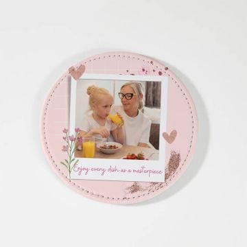 Regalos personalizados para los amantes de la gastronomía - Posavasos circulares de 10 cm (3,9") de diámetro con foto personalizada