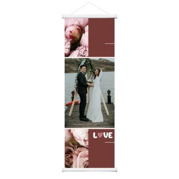 Regalos personalizados para el hogar - Pósteres enrollables de pared de 40 x 120 cm (15,7" x 47,2") personalizado con foto y letra