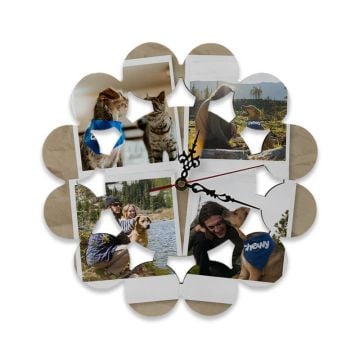 Personalisierte Geschenke für Haus und Wohnen - Runde MDF-Wanduhr mit Foto selbst online gestalten und bedrucken