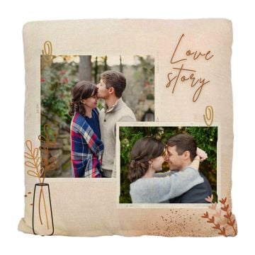 Regalos personalizados para el sentimentalista - Manta y Almohada de Lino 2 en 1 personalizada con foto y letra