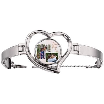 Personlig gave til trendsetter - Design ditt eget hjertemansjett-fotoarmbånd med bilde