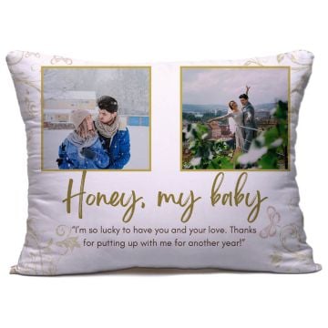 Personlig gave til kona - Lag ditt egendesignede pute-/putetrekk 40 x 60 cm (15,7" x 23,6") med bilde