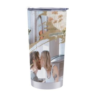 Personalized Gifts for Wife - Custom 21 Oz Travel Coffee Tumbler With Design, Photos, Texts, etc.