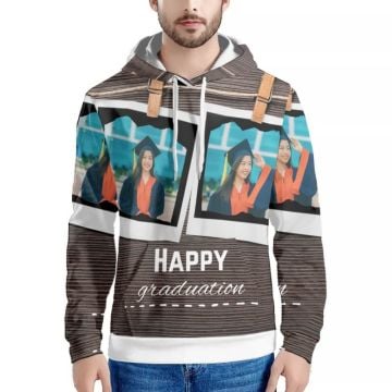 Regalos de graduación personalizados - Sudadera con capucha para hombre con foto personalizada