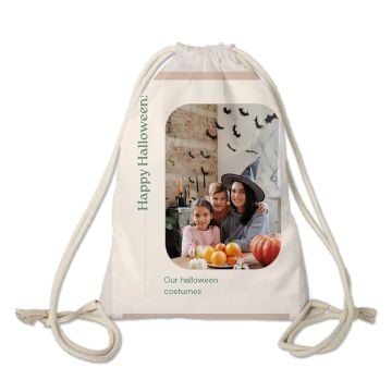 Regalos personalizados de Halloween - Bolsa con cordón de 30 x 40 cm (11,8" x 15,7") personalizable con foto y letra