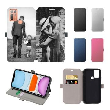شخصية HTC Desire 20+ جراب هاتف بمحفظة من الجلد مع صورك ونصوصك وتصميمك وما إلى ذلك.