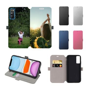 Custom Made HUAWEI Enjoy Z 5G Leather Full Print Flip Wallet Phone Case with Your Own Design, Photos, Texts, etc.