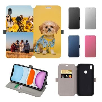 Customized HUAWEI Y6 (2019) Leather Full Print Flip Wallet Phone Case with Your Own Photos, Texts, Design, etc.