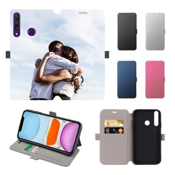Customized HUAWEI Y6p Leather Full Print Flip Wallet Phone Case with Your Own Photos, Texts, Design, etc.