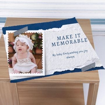 Regalos personalizados para el día del nombre - Toalla cuadrada de 35 x 35 cm (13,8" x 13,8") con foto personalizada