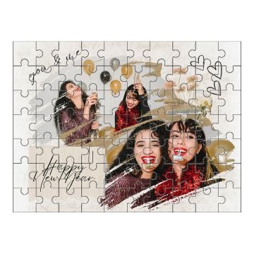 Regali di Capodanno personalizzati - Puzzle in legno da 70 pezzi personalizzato con foto