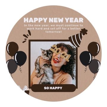 Personalisierte Neujahrsgeschenke / Geschenke zu Silvester - Personalisierter rutschfester Plüschteppich mit einem Durchmesser von 60 cm (23,6") mit Foto und Design selbst gestalten