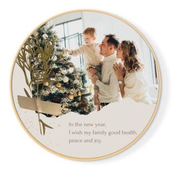 Persoonallinen uudenvuodenlahja - tee oma 70 cm (27,6") halkaisija pyöreämuotoinen kangasseinäkuva omalla kuvalla