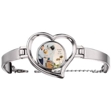 Personalisierte Neujahrsgeschenke / Geschenke zu Silvester - Personalisiertes Foto-Armband mit Herz-Manschette mit Foto und Design selber online machen