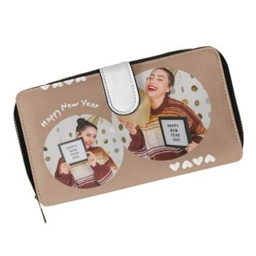 Personalisierte Neujahrsgeschenke / Geschenke zu Silvester - Personalisierte Clutch-Geldbörse mit Klappe mit Foto und Design selbst gestalten