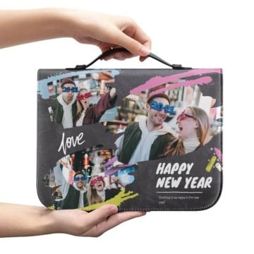 Personalisierte Neujahrsgeschenke / Geschenke zu Silvester - Bibelhüllen-Tasche aus PU-Leder mit eigenem Foto selbst online gestalten