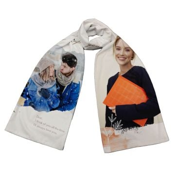 Regali personalizzati per Nicola - 36 x 165 cm (14,2" x 65") Sciarpa invernale stampata su un lato personalizzata con foto e lettere