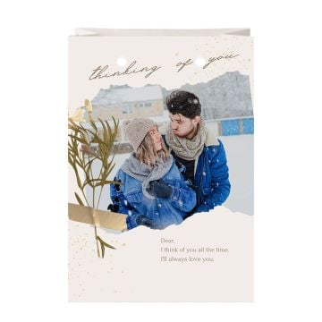 Personalisierte Nikolausgeschenke - Personalisierte weiße Papiertüten mit Griffen mit Foto und Design selber online machen