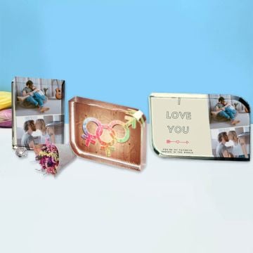 Personalisierte Nikolausgeschenke - Gravierter Fotokristall mit Foto selbst online gestalten und bedrucken