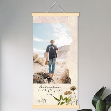 persoonallinen Nicholas-lahja - 30 × 60 cm (11,8" × 23,6") puurunkoinen vieritysjuliste omalla kuvalla