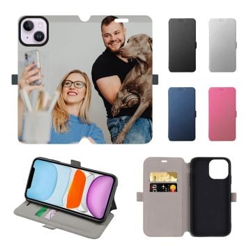 Funda móvil estilo flip para iPhone 15 personalizada con fotos