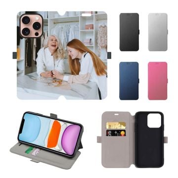 Personalized iPhone 16 Pro Leather Full Print Flip Wallet Phone Case with Photos, Design, Texts, etc.