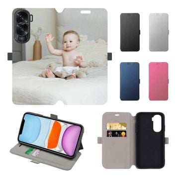 Personalisierte HONOR X50i Leder Flip Case Handyhülle / Klapphülle mit Foto und Design selber online machen
