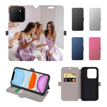 Custom HONOR X5b Plus Leather Full Print Flip Wallet Phone Case with Photos, Design, Texts, etc.