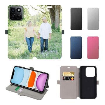 Custom HONOR X7c Leather Full Print Flip Wallet Phone Case with Pictures, Name, Design, etc.