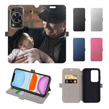 Custom HUAWEI nova Y72 Leather Full Print Flip Wallet Phone Case with Photos, Name, Design, etc.