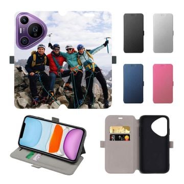 Customized HUAWEI Pura 70 Pro Leather Full Print Flip Wallet Phone Case with Photos, Name, Design, etc.