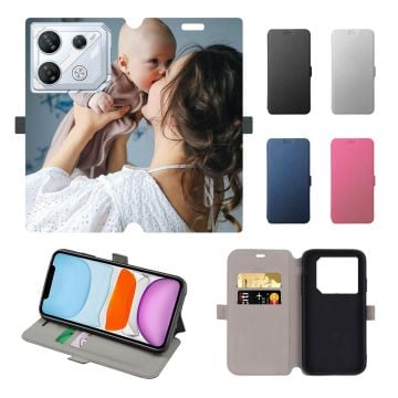 Infinix GT 10 Pro Leder Flip Case Handyhülle selbst online gestalten und bedrucken