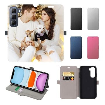 Personalized Infinix Hot 50 4G Leather Full Print Flip Wallet Phone Case with Design, Photos, Texts, etc.