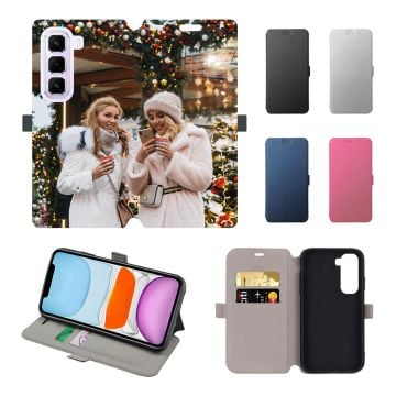 Personalized Infinix Hot 50 Pro+ 4G Leather Full Print Flip Wallet Phone Case with Photos, Name, Design, etc.