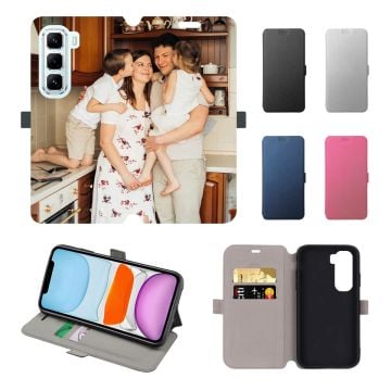 Custom Infinix Hot 50 Pro 4G Leather Full Print Flip Wallet Phone Case with Photos, Design, Texts, etc.