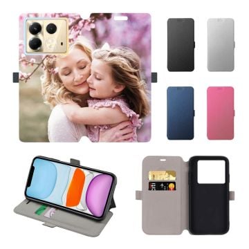 Customized Infinix Note 40 5G Leather Full Print Flip Wallet Phone Case with Design, Photos, Texts, etc.
