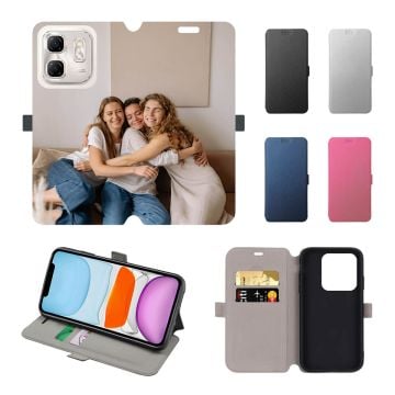 Customized Infinix Smart 9 Leather Full Print Flip Wallet Phone Case with Design, Pictures, Texts, etc.