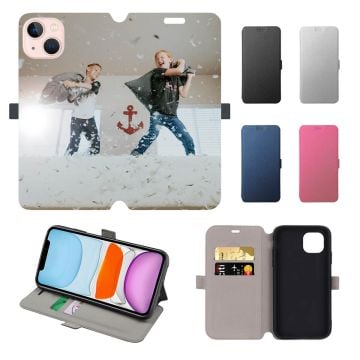 iPhone 13 Leder Flip Case Handyhülle mit eigenem Foto und Design selbst online gestalten