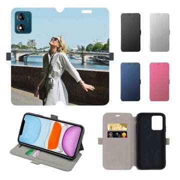 Funda móvil estilo flip para Motorola Moto E13 personalizada con fotos