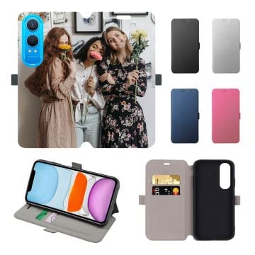 Custom OnePlus Nord CE4 Lite (India) Leather Full Print Flip Wallet Phone Case with Design, Pictures, Texts, etc.